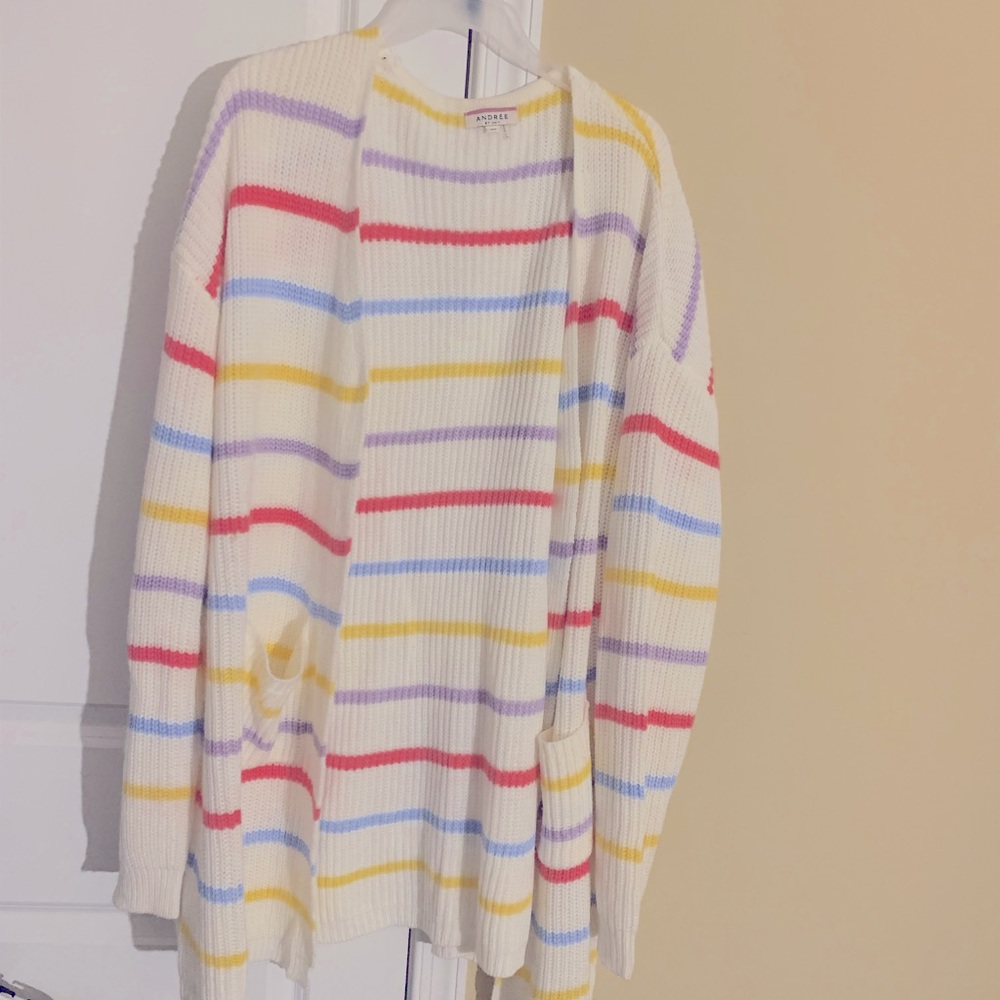 3X multi color sweater cardigan.